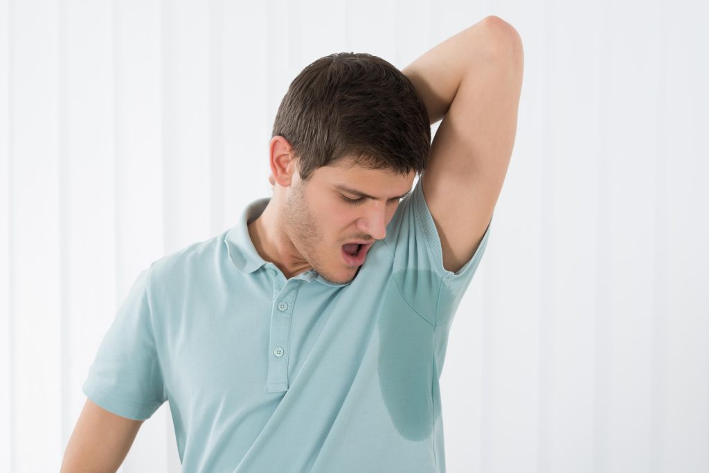Sweat and body odour in summer
